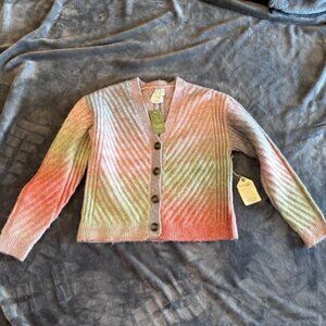 Telluride Clothing Company Ombre Bohemian Button‑Up Sweater Patterned Knit Small